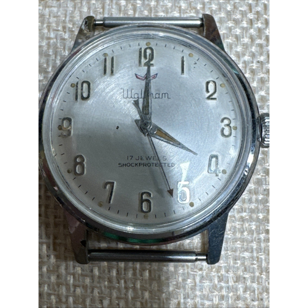 Vintage 1960s Waltham Manual Wind Watch 33mm Stainless Steel Works - Picture 7 of 8